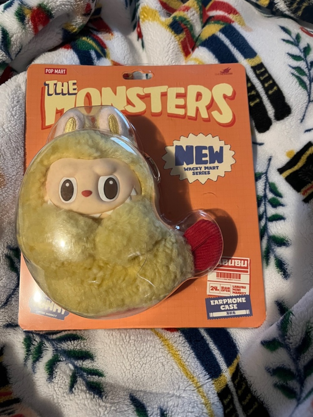 POP MART Yellow Plush Earphone Case - The Monsters Series